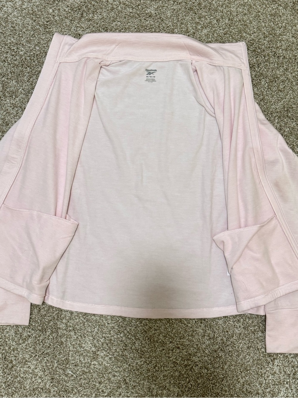 Reebok Light Pink Full-Zip Women's Sweatshirt (NEW NEVER WORN) - Picture 3 of 3